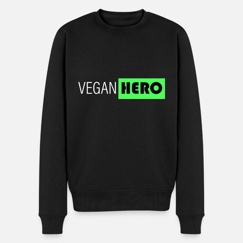 héros végétalien - Pull Premium bio Homme - noir