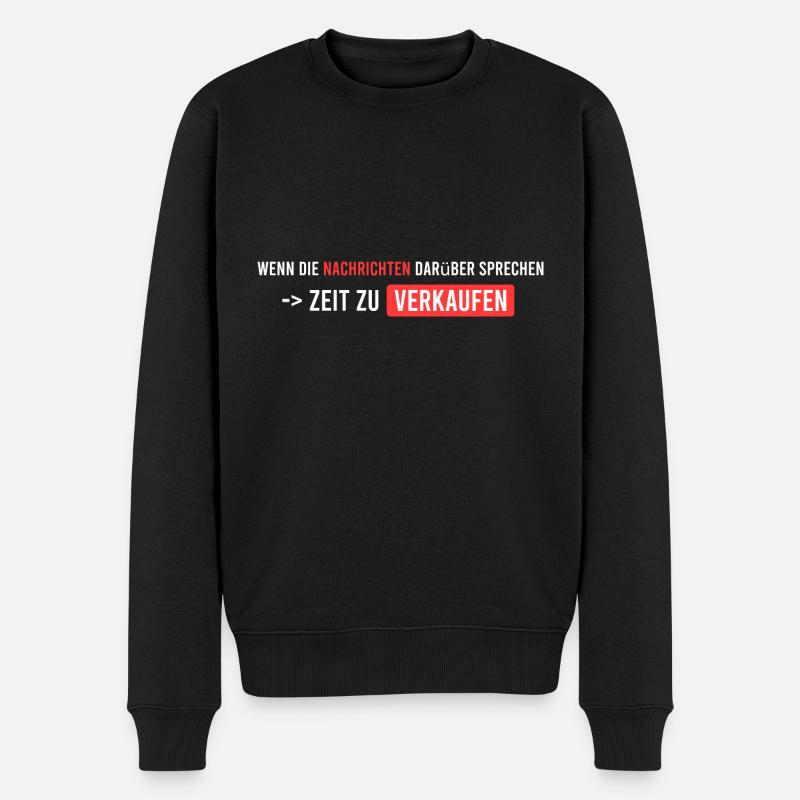 wenn die Nachrichten starten - Männer Premium Bio Pullover - Schwarz