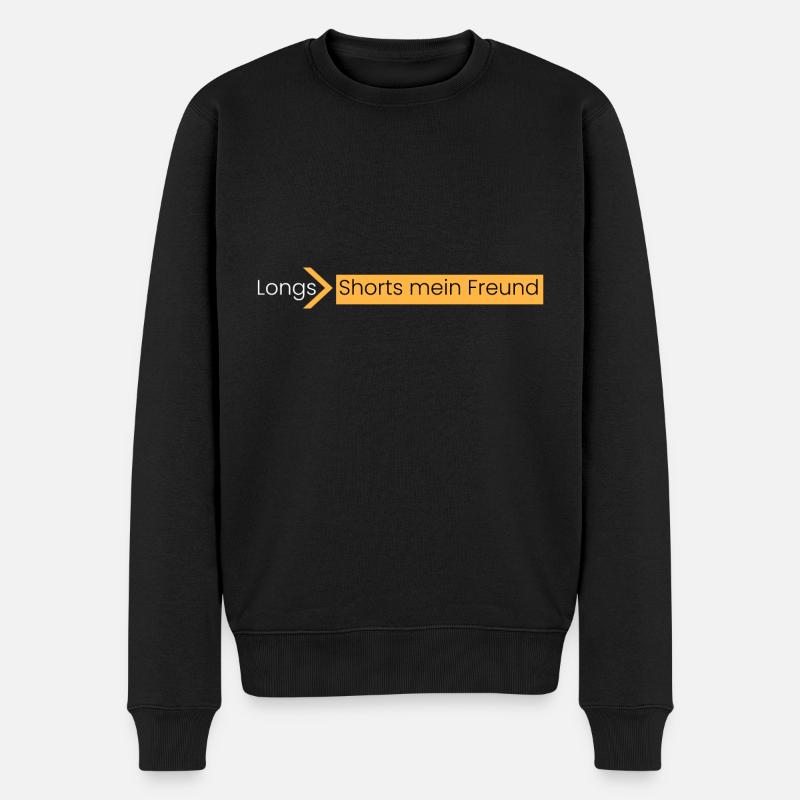 Longs > Shorts mein Freund - Männer Premium Bio Pullover - Schwarz