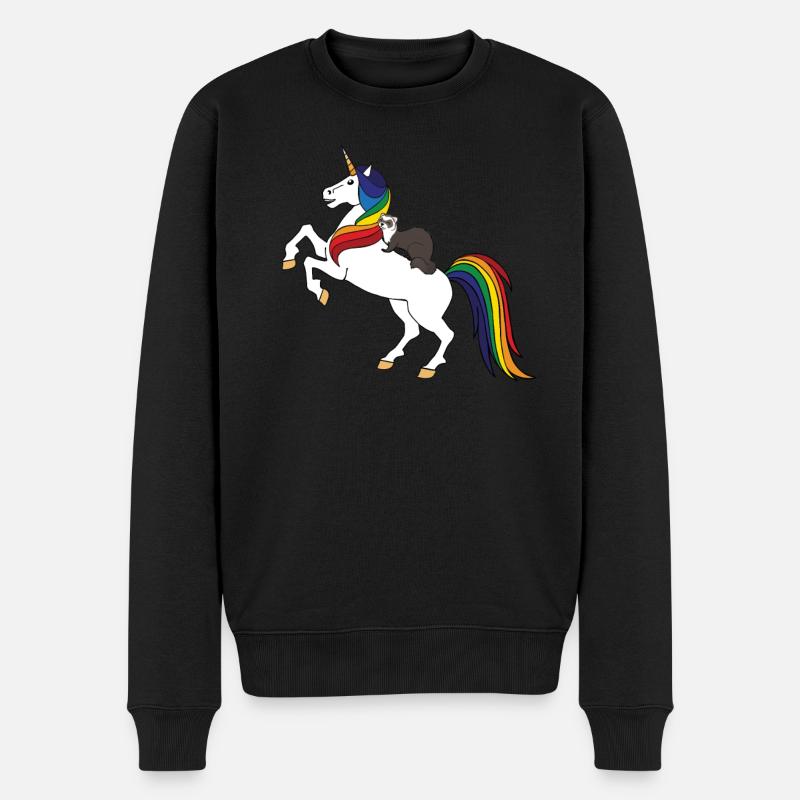 Frettchen - Männer Premium Bio Pullover - Schwarz