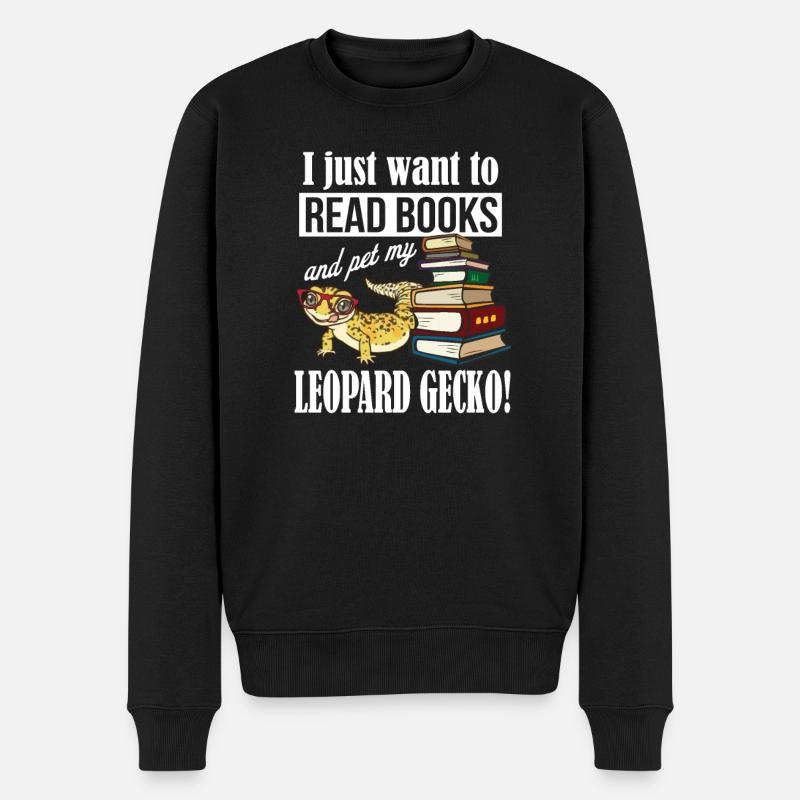 Leopardgecko - Männer Premium Bio Pullover - Schwarz