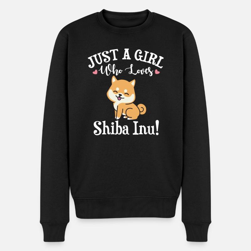 Shiba Inu - Männer Premium Bio Pullover - Schwarz