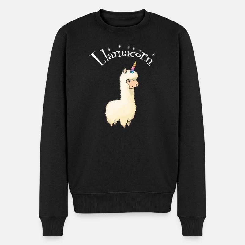 Lamacorn - Männer Premium Bio Pullover - Schwarz