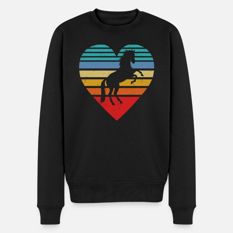 Chevaux - Pull Premium bio Homme - noir