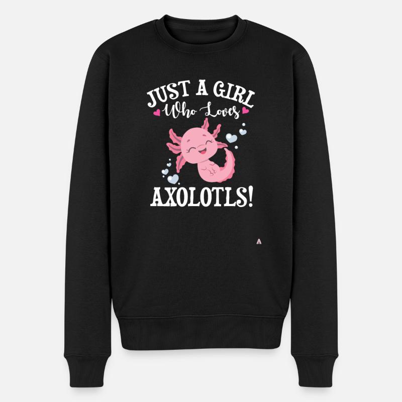 Axolotl - Männer Premium Bio Pullover - Schwarz