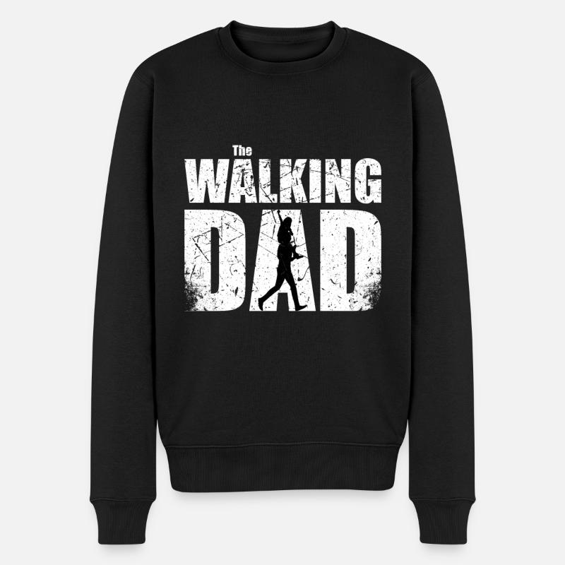 The walking Dad Bester Vater Weltbester Vater - Männer Premium Bio Pullover - Schwarz