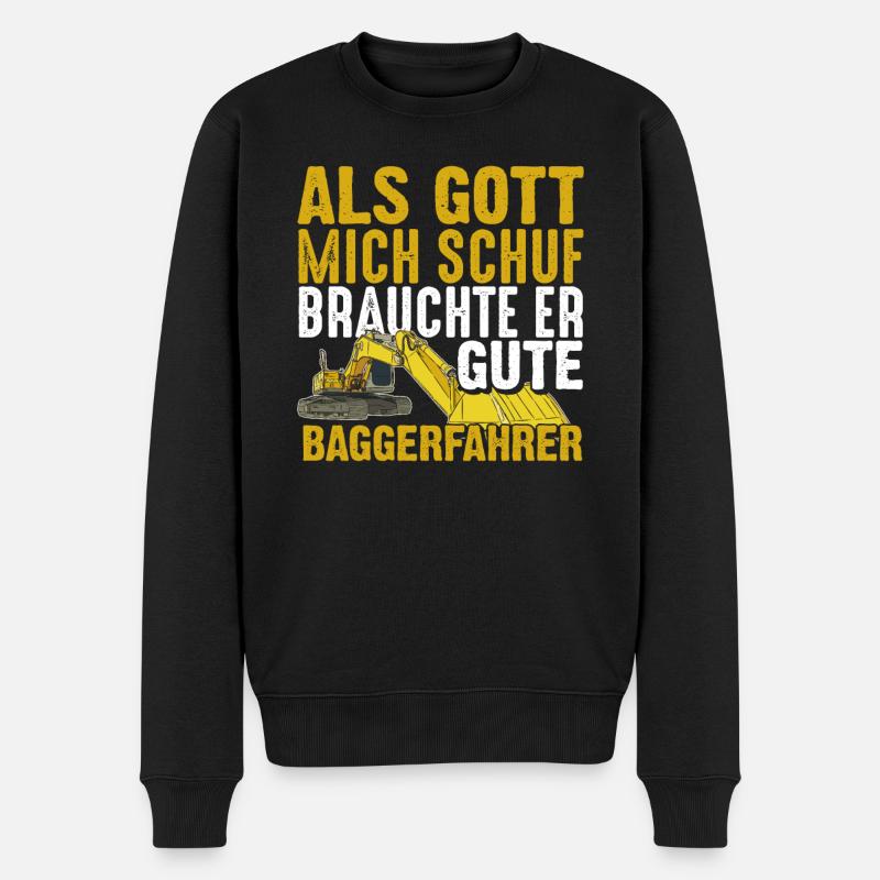 Baggerfahrer Geschenk - Männer Premium Bio Pullover - Schwarz