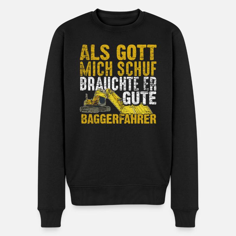 Baggerfahrer Arbeit - Männer Premium Bio Pullover - Schwarz