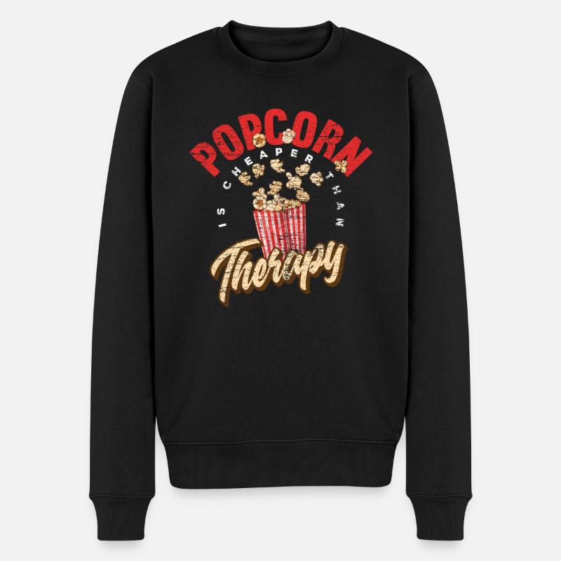 Popcorn Filme - Männer Premium Bio Pullover - Schwarz