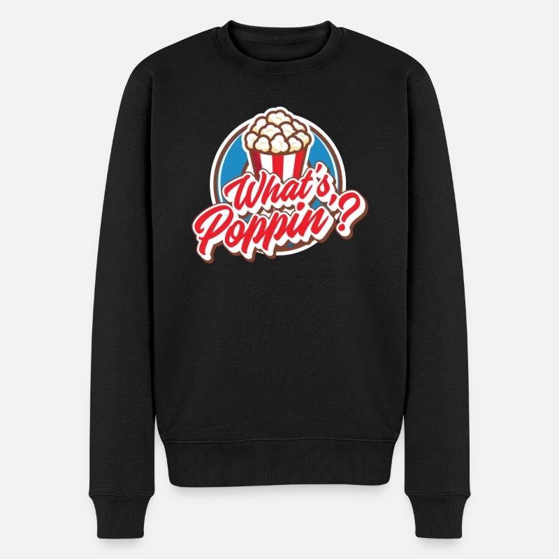 Popcorn - Männer Premium Bio Pullover - Schwarz