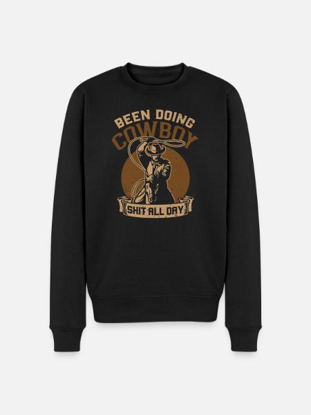 Cowboy Lasso Roping - Men's Premium Organic Jumper - black