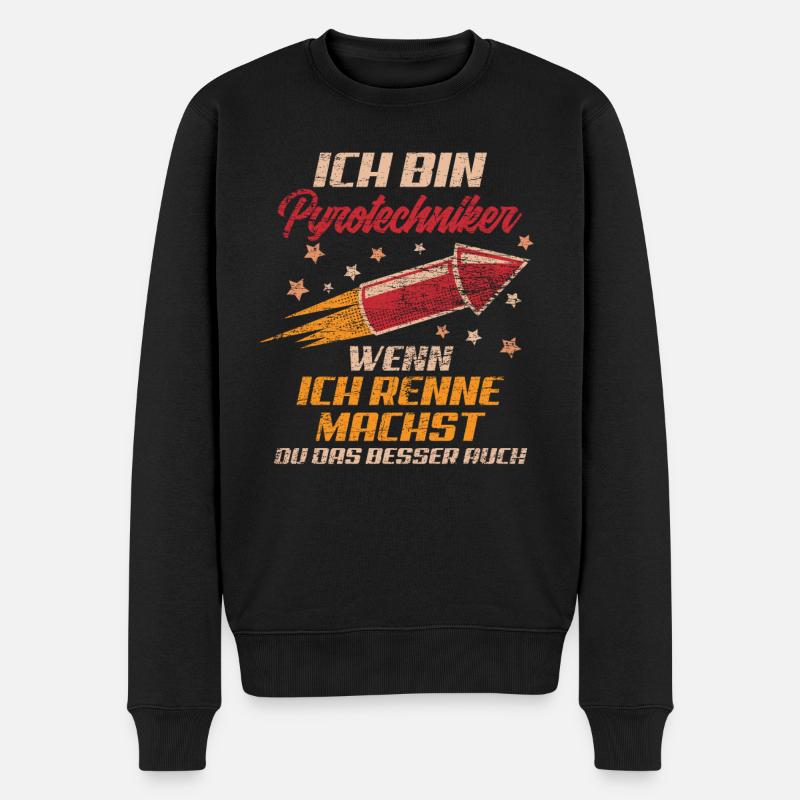 Pyrotechniker Rennen - Männer Premium Bio Pullover - Schwarz