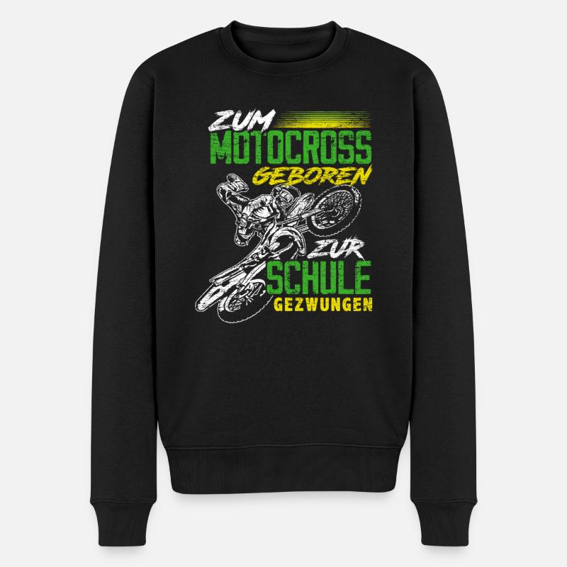 Motocross Schule - Männer Premium Bio Pullover - Schwarz