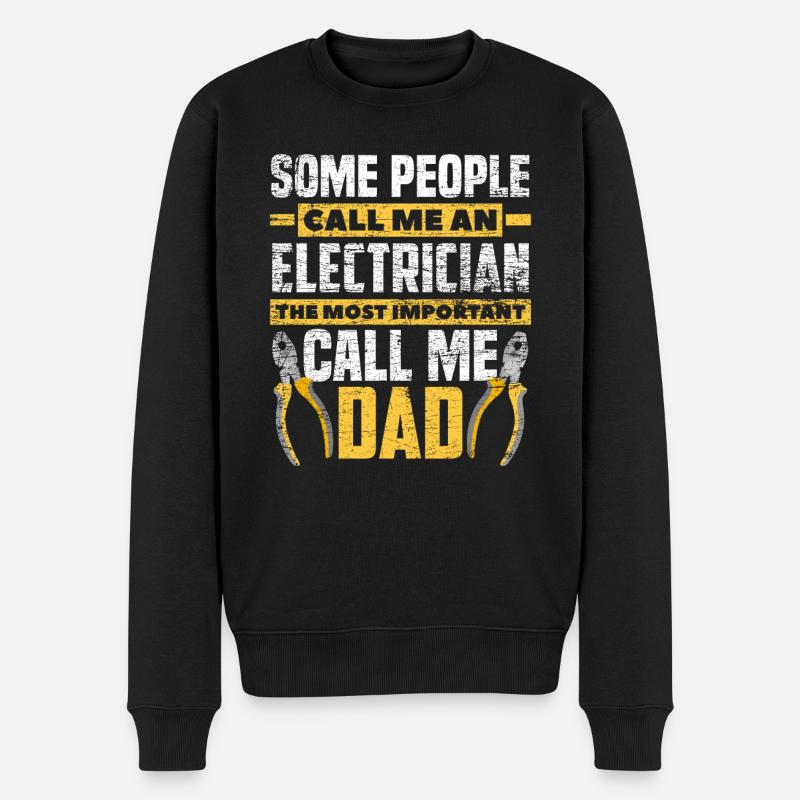Elektriker Papa - Männer Premium Bio Pullover - Schwarz