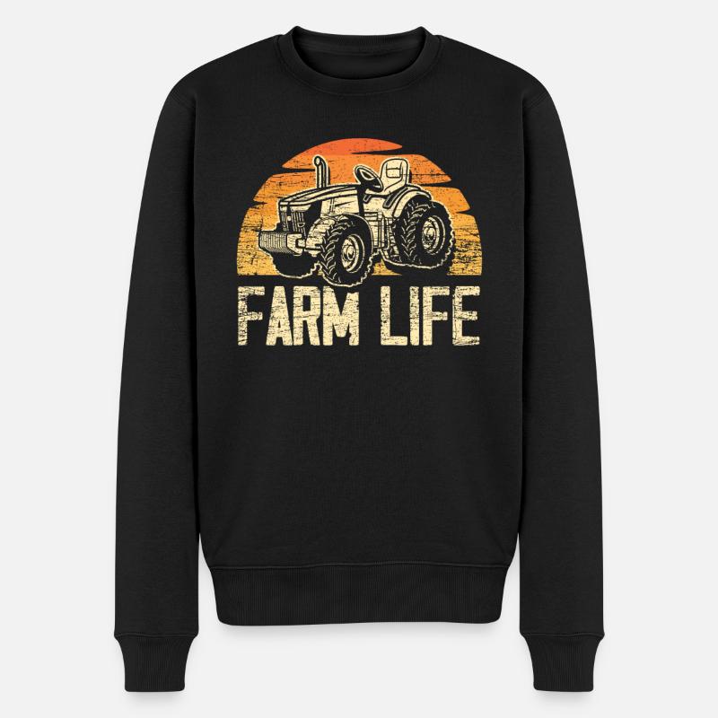 Bauer Landwirtschaft Leben - Männer Premium Bio Pullover - Schwarz