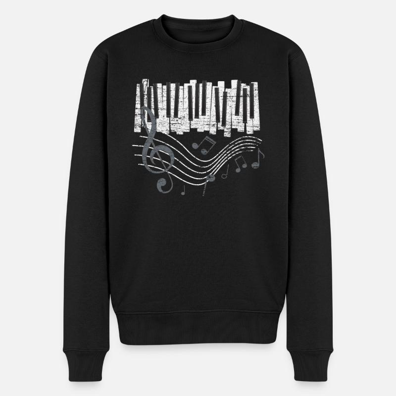 Piano Klavier - Pull Premium bio Homme - noir