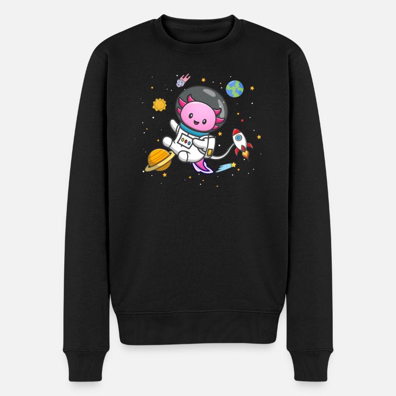 Axolotl - Männer Premium Bio Pullover - Schwarz