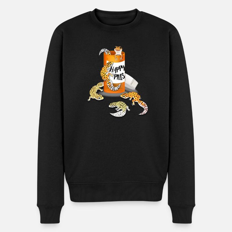 Leopardgecko - Männer Premium Bio Pullover - Schwarz