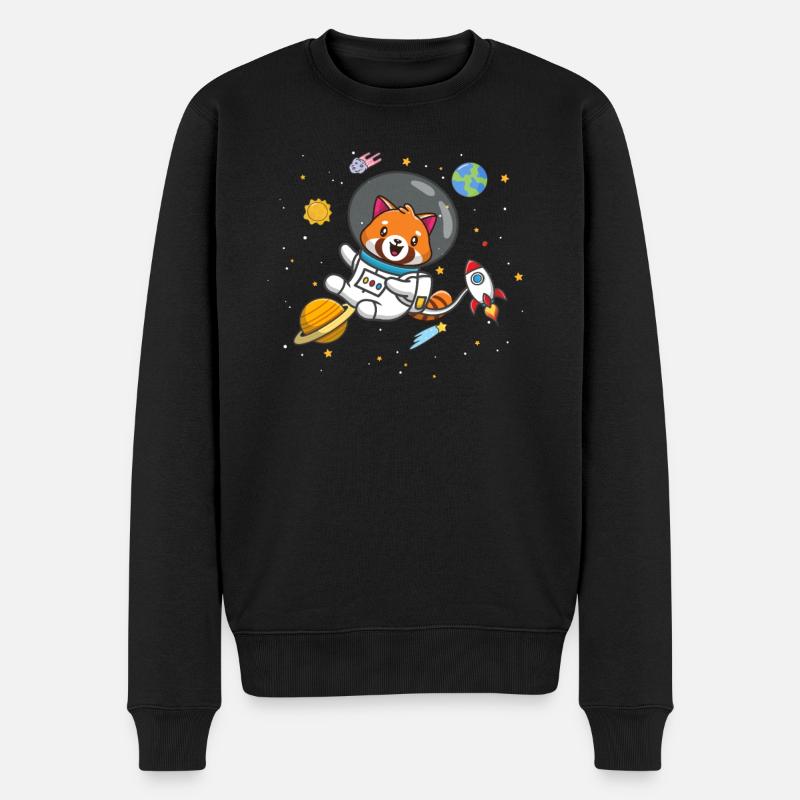 Kleiner Panda - Männer Premium Bio Pullover - Schwarz