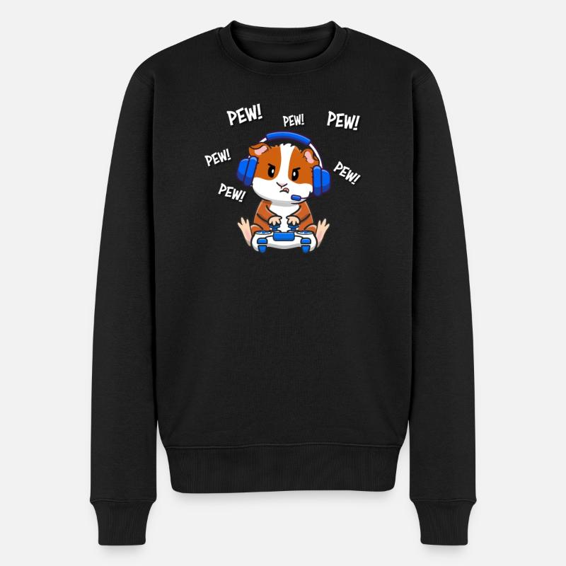 Meerschweinchen - Männer Premium Bio Pullover - Schwarz