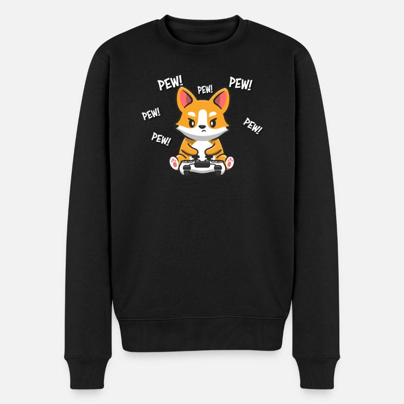 Corgi - Männer Premium Bio Pullover - Schwarz
