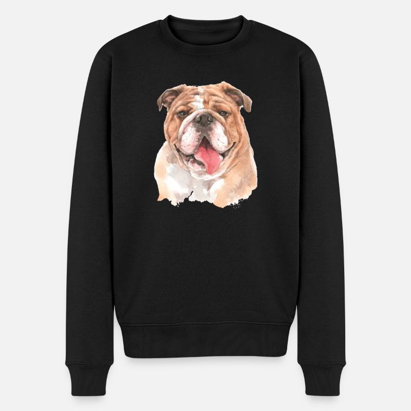 Englische Bulldogge - Männer Premium Bio Pullover - Schwarz