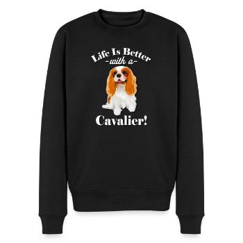 Cavalier King Charles Spaniel - Männer Premium Bio Pullover - Schwarz - Vorne - Nico (187cm)