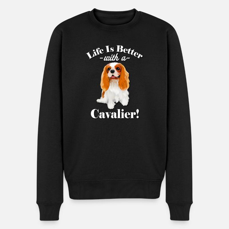 Cavalier King Charles Spaniel - Pull Premium bio Homme - noir
