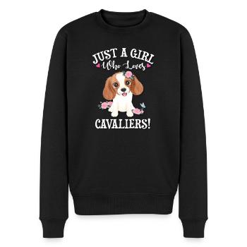 Cavalier King Charles Spaniel - Männer Premium Bio Pullover - Schwarz - Vorne - Nico (187cm)