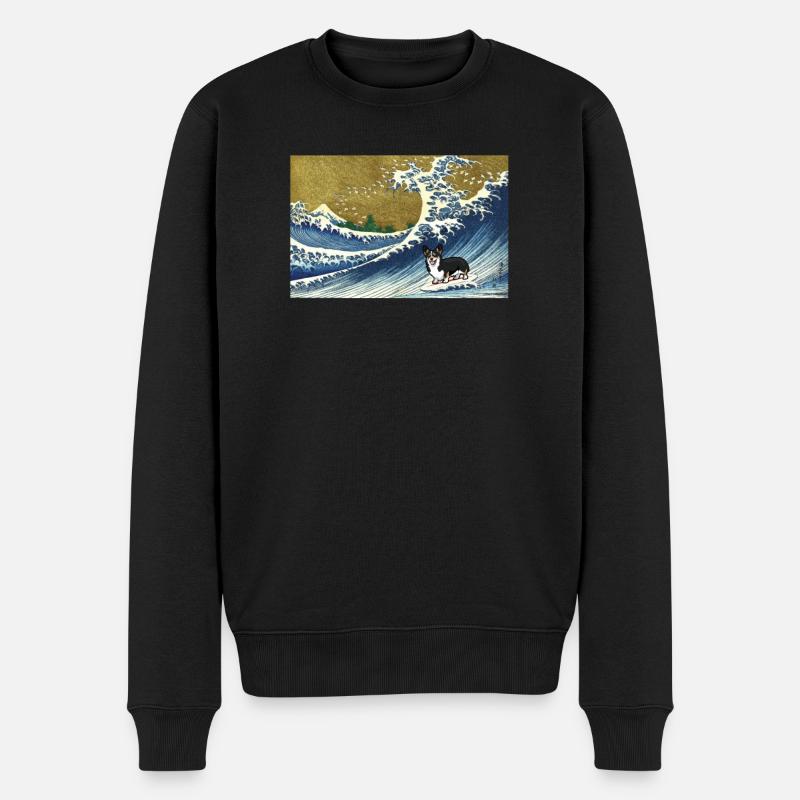 Corgi - Männer Premium Bio Pullover - Schwarz