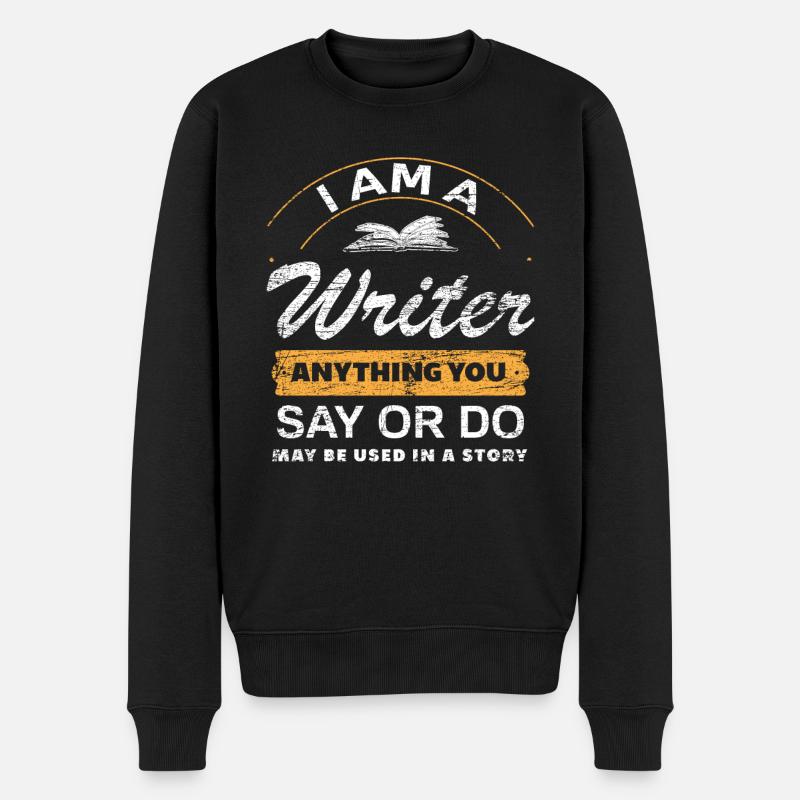 Autor - Männer Premium Bio Pullover - Schwarz