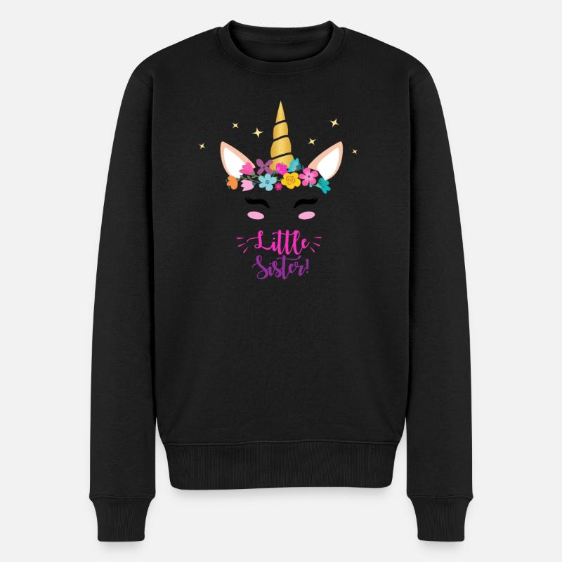 Kleine Schwester - Männer Premium Bio Pullover - Schwarz