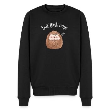 Igel - Männer Premium Bio Pullover - Schwarz - Vorne - Nico (187cm)