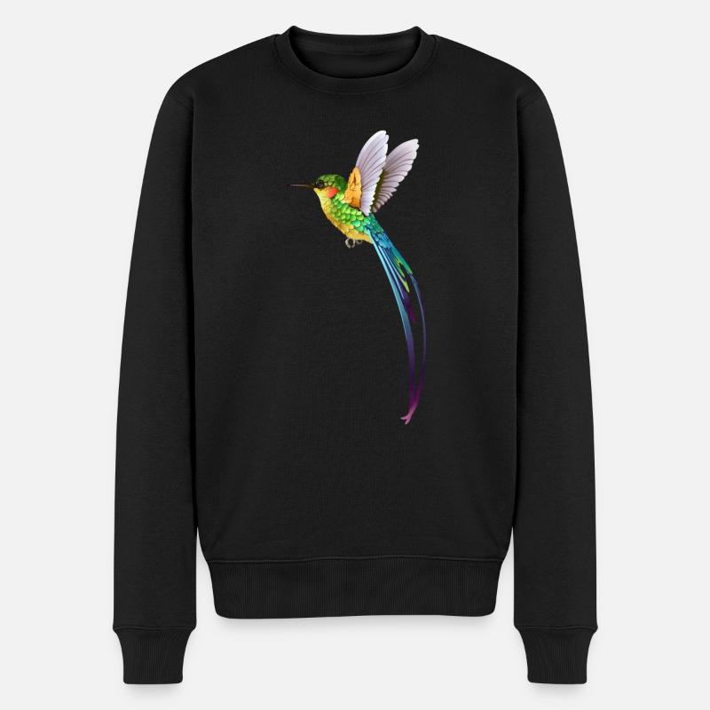 Kolibri - Männer Premium Bio Pullover - Schwarz