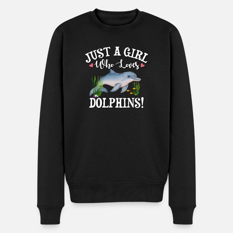 Delfin - Männer Premium Bio Pullover - Schwarz