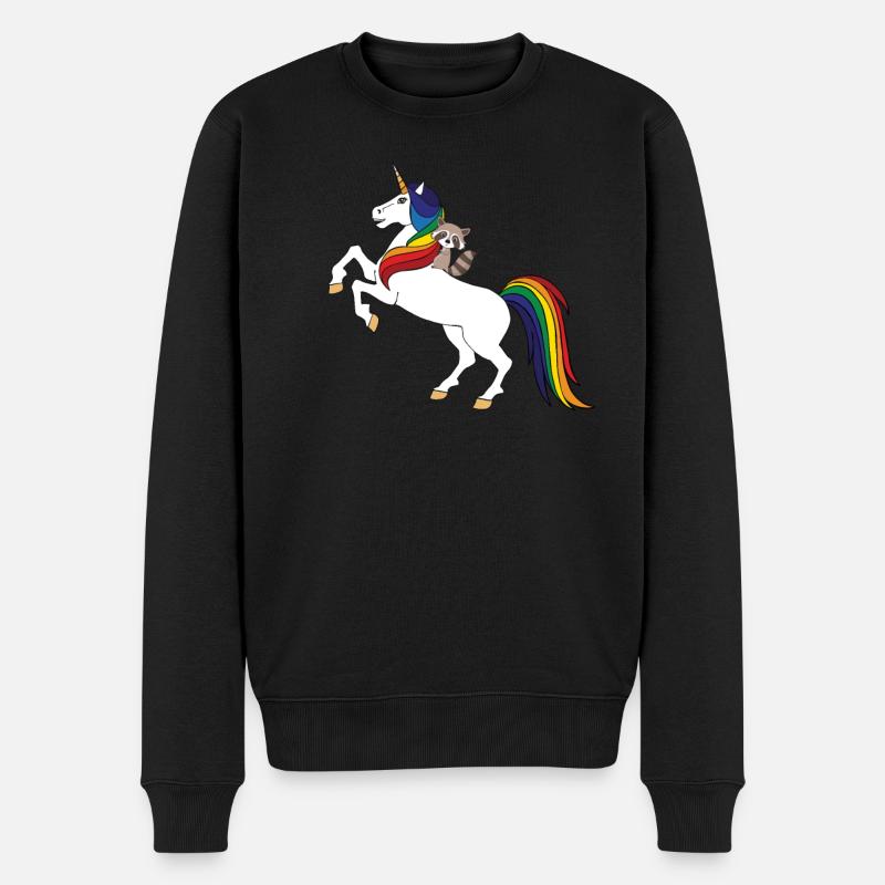 Waschbär - Männer Premium Bio Pullover - Schwarz