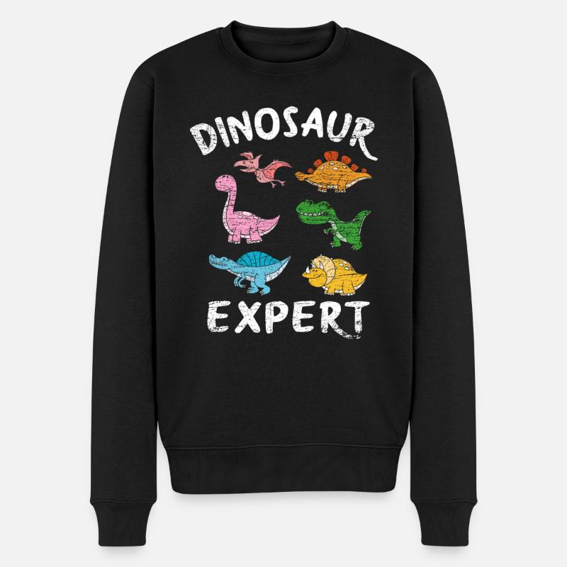 Dinosaurier Experte - Männer Premium Bio Pullover - Schwarz