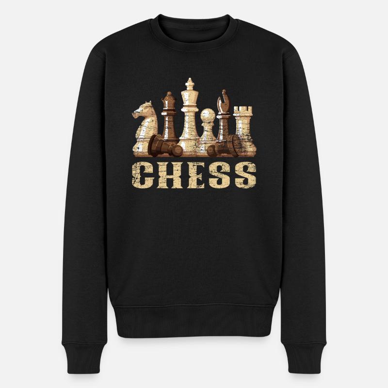 Schach Brettspiel - Männer Premium Bio Pullover - Schwarz