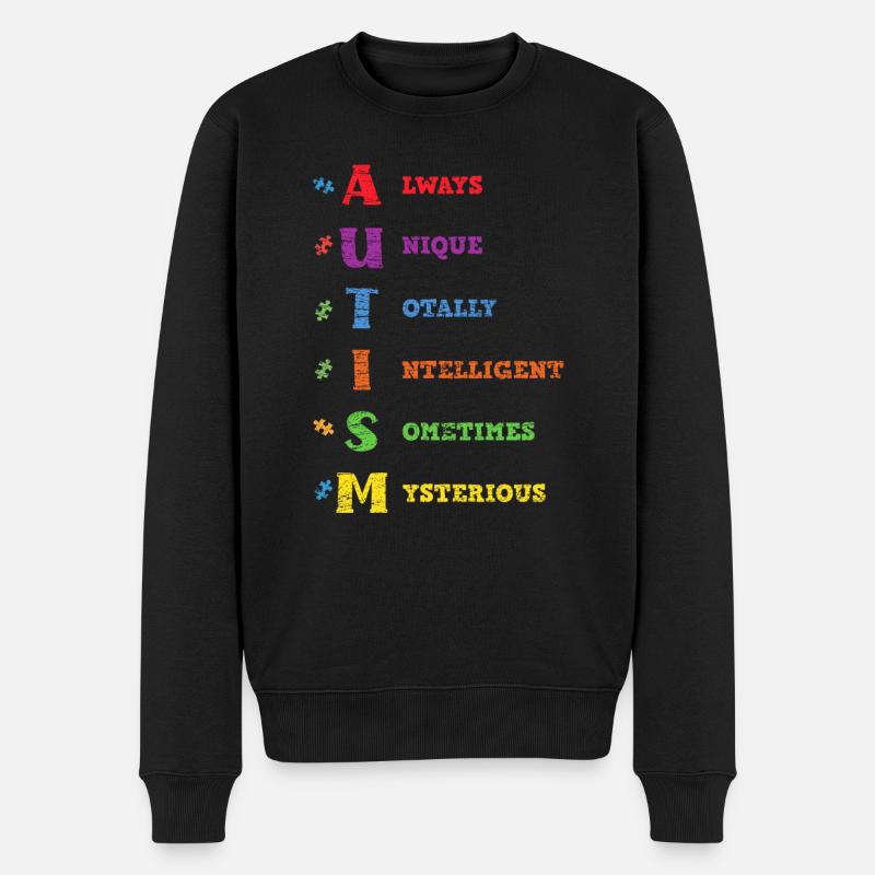 Autismus - Männer Premium Bio Pullover - Schwarz