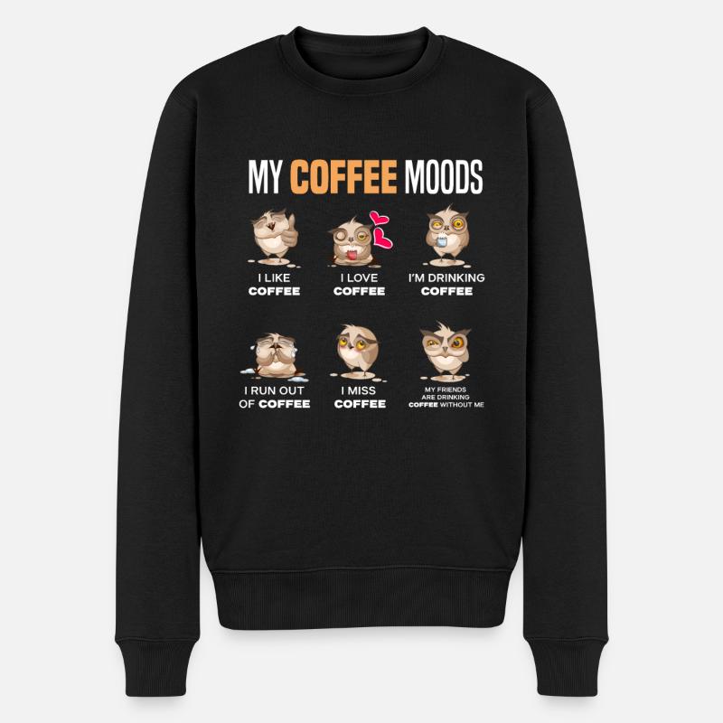 Hiboux café cadeau amant - Pull Premium bio Homme - noir