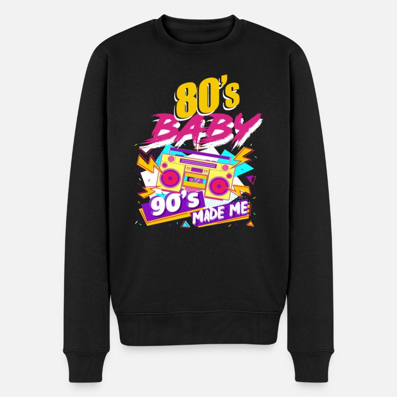80er Jahre Kind der 80er Geschenk - Männer Premium Bio Pullover - Schwarz