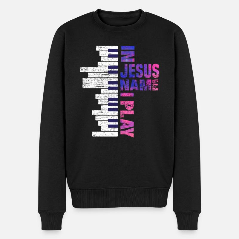 Piano Jésus Chrétiens Foi - Pull Premium bio Homme - noir