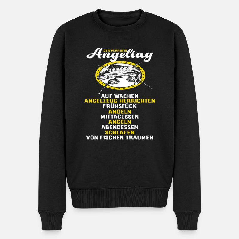 Angeler - Männer Premium Bio Pullover - Schwarz
