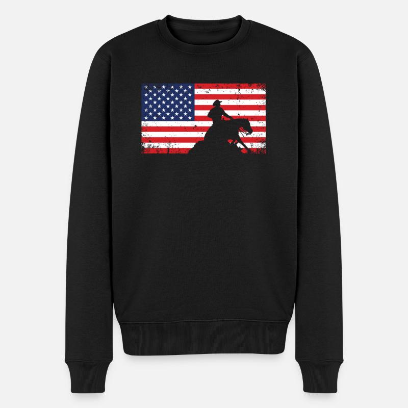 Reining Pferd - Männer Premium Bio Pullover - Schwarz