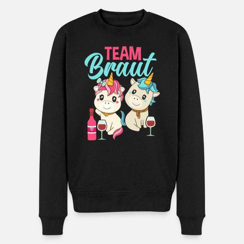 Team Braut - Männer Premium Bio Pullover - Schwarz