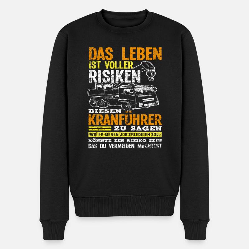 Kran Autokran Kranführer - Männer Premium Bio Pullover - Schwarz