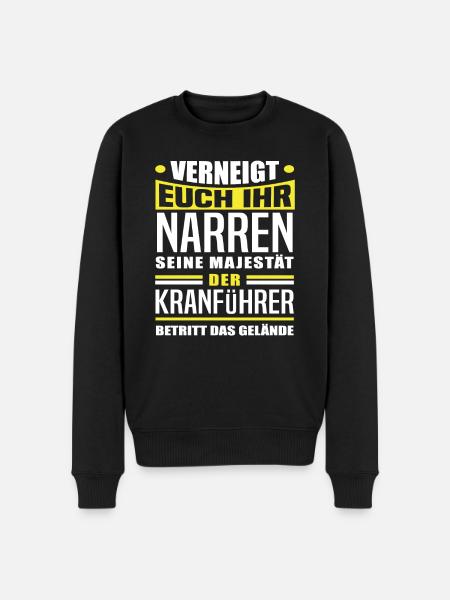 Kranführer Geschenk - Männer Premium Bio Pullover - Schwarz