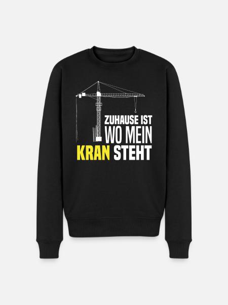 Kran Kranführer - Männer Premium Bio Pullover - Schwarz