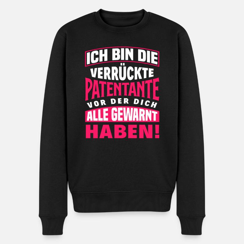 Patentante Taufe Patentanten Geschenk - Männer Premium Bio Pullover - Schwarz