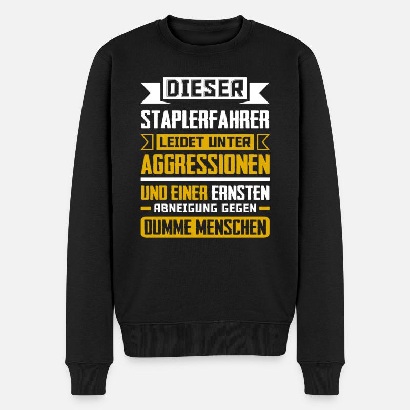 Staplerfahrer Gabelstapler Lagerist - Männer Premium Bio Pullover - Schwarz